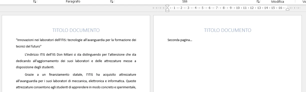 Intestazione replicata